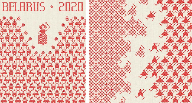 Svetlana is My President (left); Demonstration (right) - Artist: Rufina Bazlova