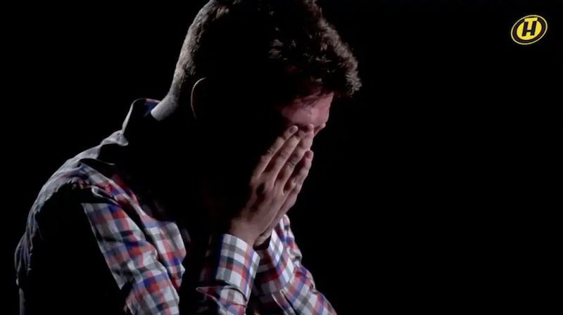 Raman Pratasevich, journalist kidnapped from hijacked Ryanair plane - coerced to do an interview on Belarus state television (ONT TV Channel/Reuters)