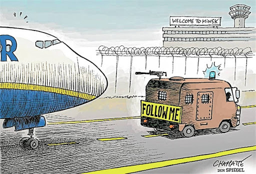 Belarus flight diversion - Patrick Chappatte (Der Spiegel)